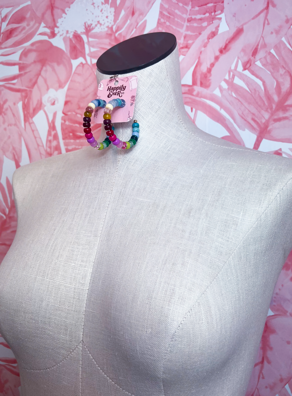 All the Colors Beaded Hoop Earrings *Final Sale*