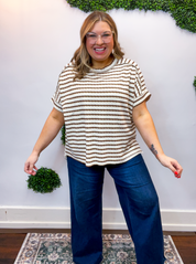 Fresh Picked Stripe Top in Brown