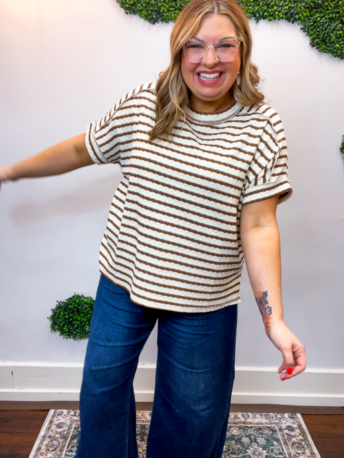Fresh Picked Stripe Top in Brown