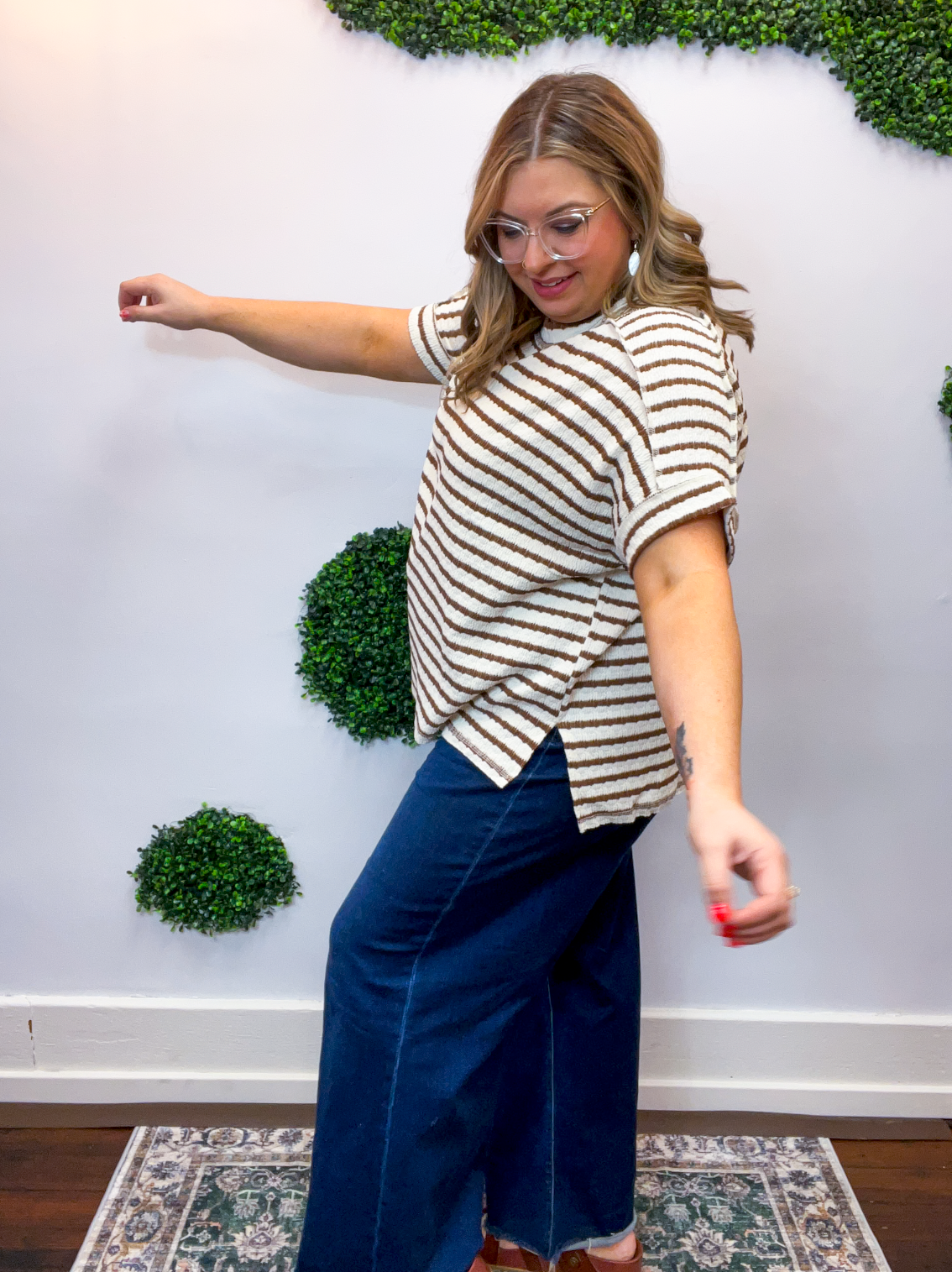 Fresh Picked Stripe Top in Brown