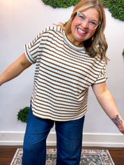 Fresh Picked Stripe Top in Brown