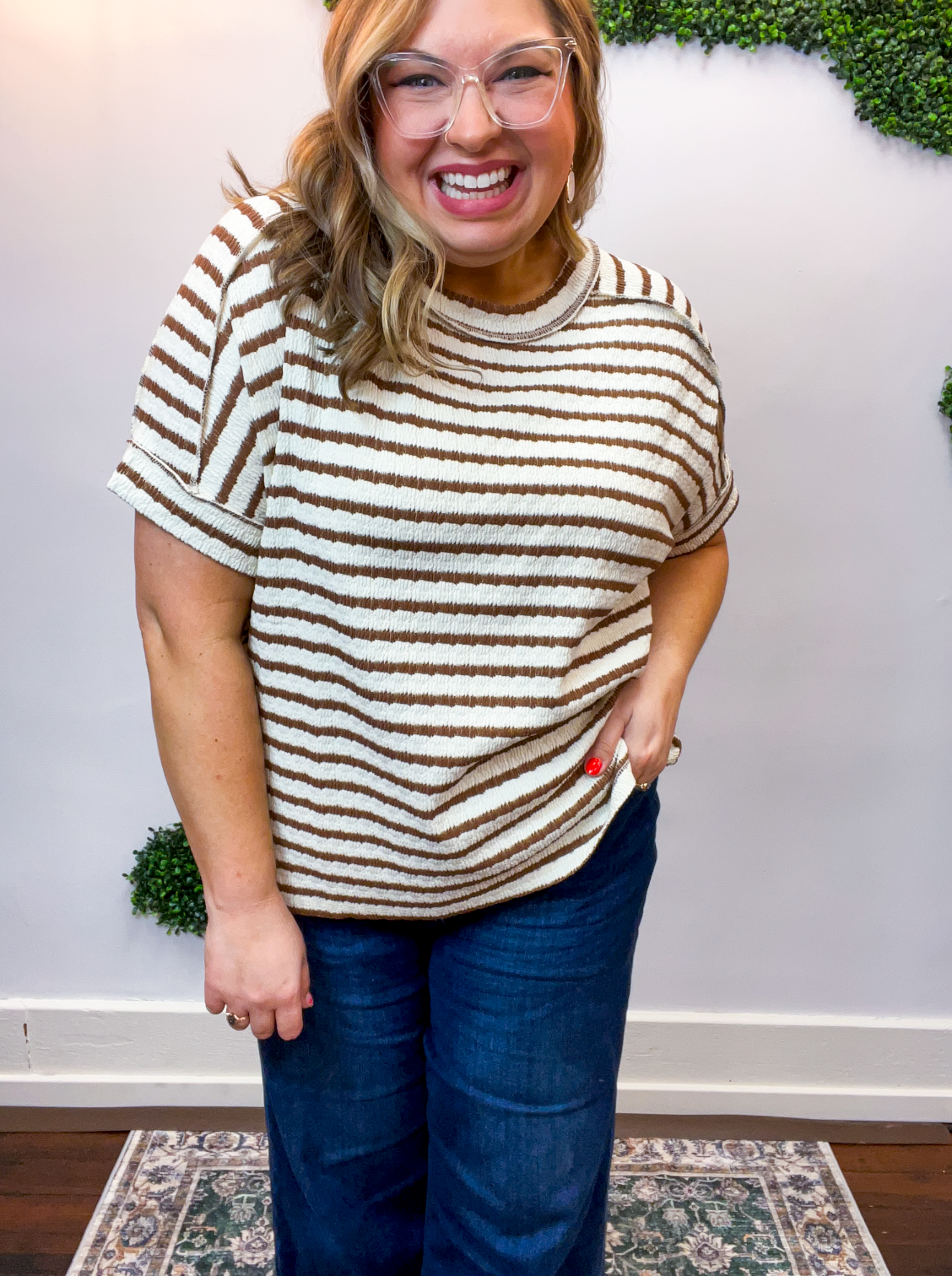Fresh Picked Stripe Top in Brown