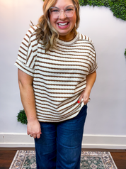 Fresh Picked Stripe Top in Brown