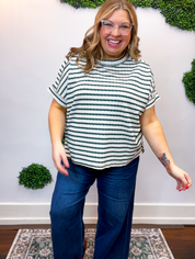 Fresh Picked Stripe Top in Hunter Green