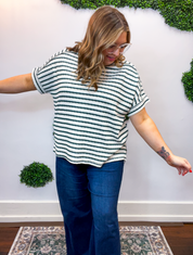 Fresh Picked Stripe Top in Hunter Green