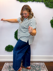 Fresh Picked Stripe Top in Hunter Green
