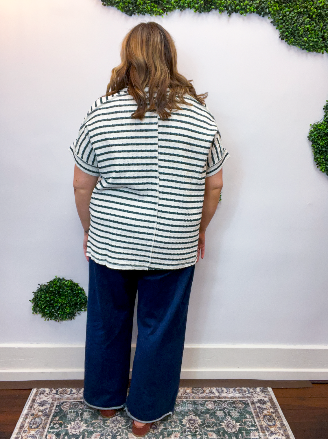 Fresh Picked Stripe Top in Hunter Green