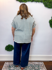 Fresh Picked Stripe Top in Hunter Green