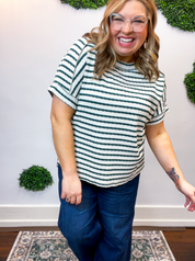 Fresh Picked Stripe Top in Hunter Green