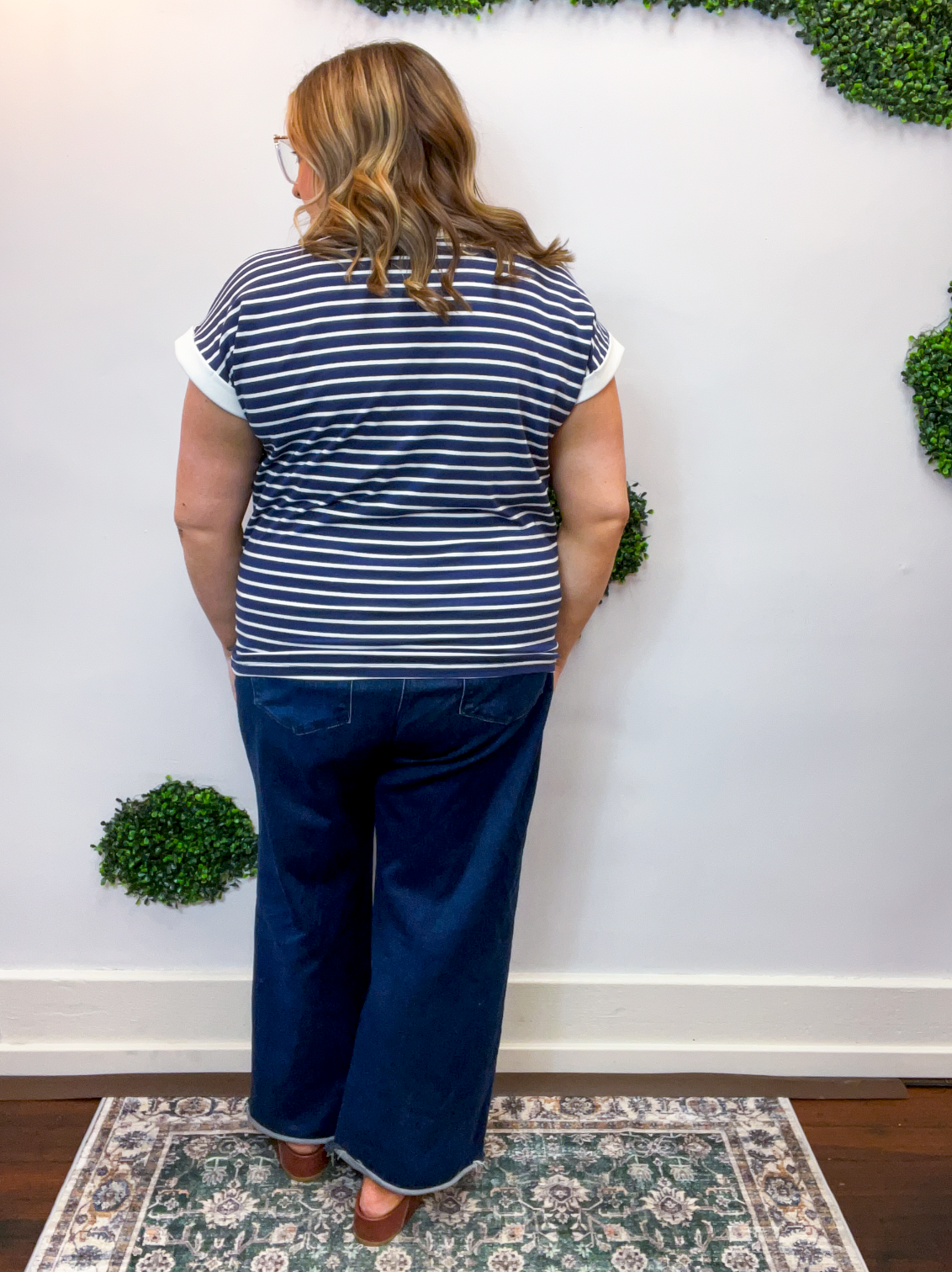 Stripe It Lucky Tee in Navy