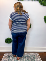 Stripe It Lucky Tee in Navy