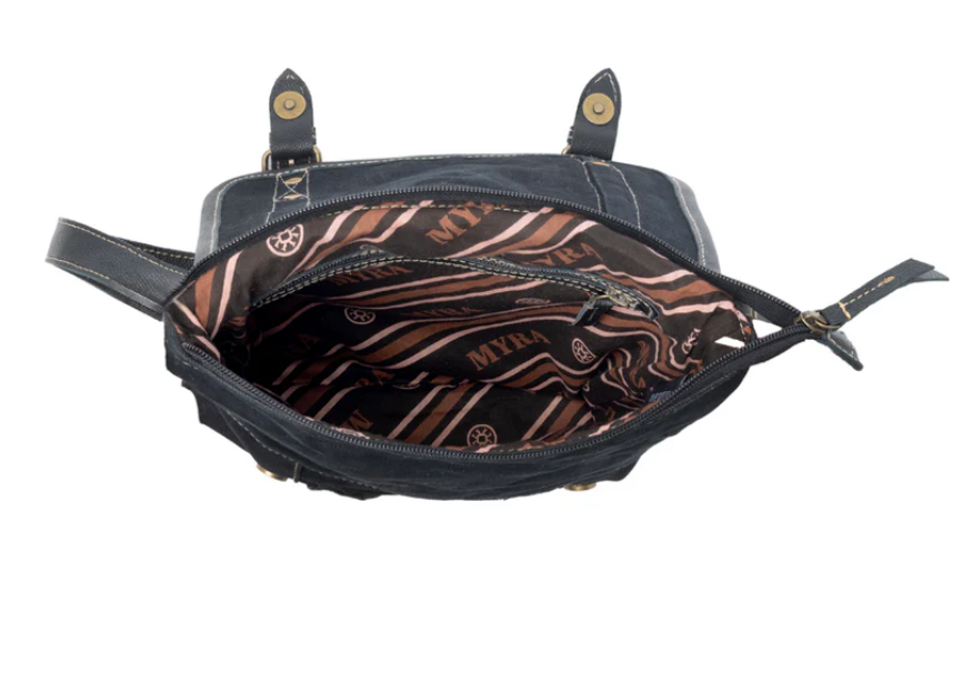 Myra | Dustrider Upcycled Canvas Vintage Style Concealed-Carry Bag in Black  *FINAL SALE*