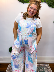 Pretty Little Patches Wide Leg Overalls