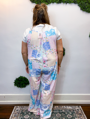 Pretty Little Patches Wide Leg Overalls