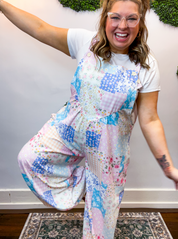 Pretty Little Patches Wide Leg Overalls