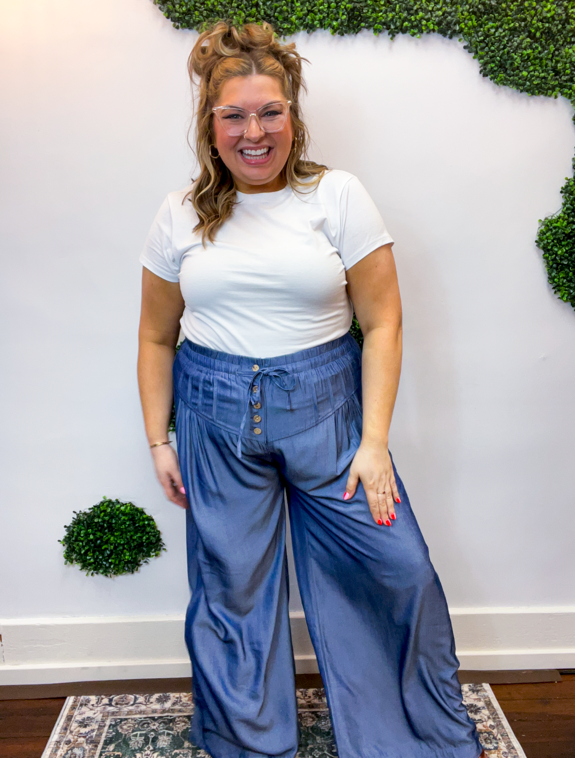 Easy Breezy Chambray Wide Leg Pants