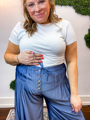 Easy Breezy Chambray Wide Leg Pants