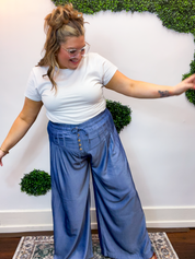Easy Breezy Chambray Wide Leg Pants