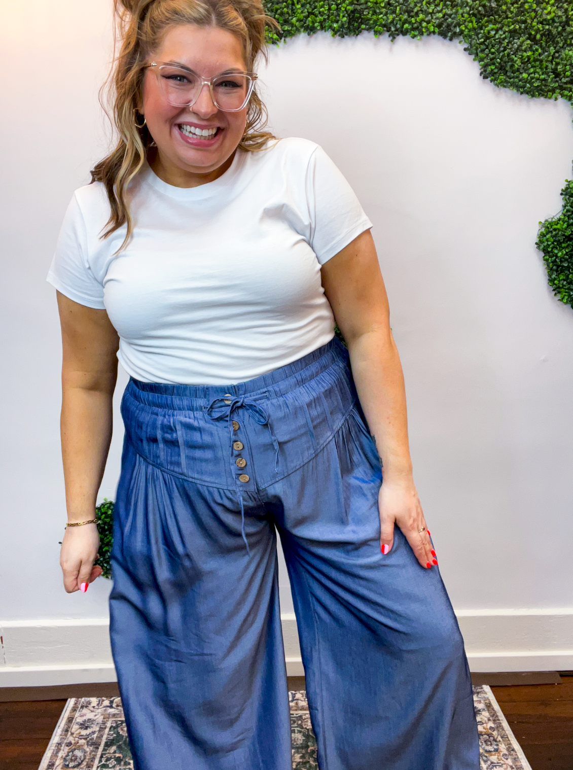 Easy Breezy Chambray Wide Leg Pants