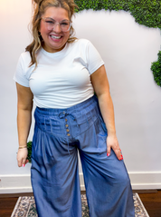 Easy Breezy Chambray Wide Leg Pants