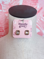 Rectangle Medium Stone Stud Earrings *Final Sale*