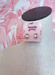 Rectangle Medium Stone Stud Earrings *Final Sale*