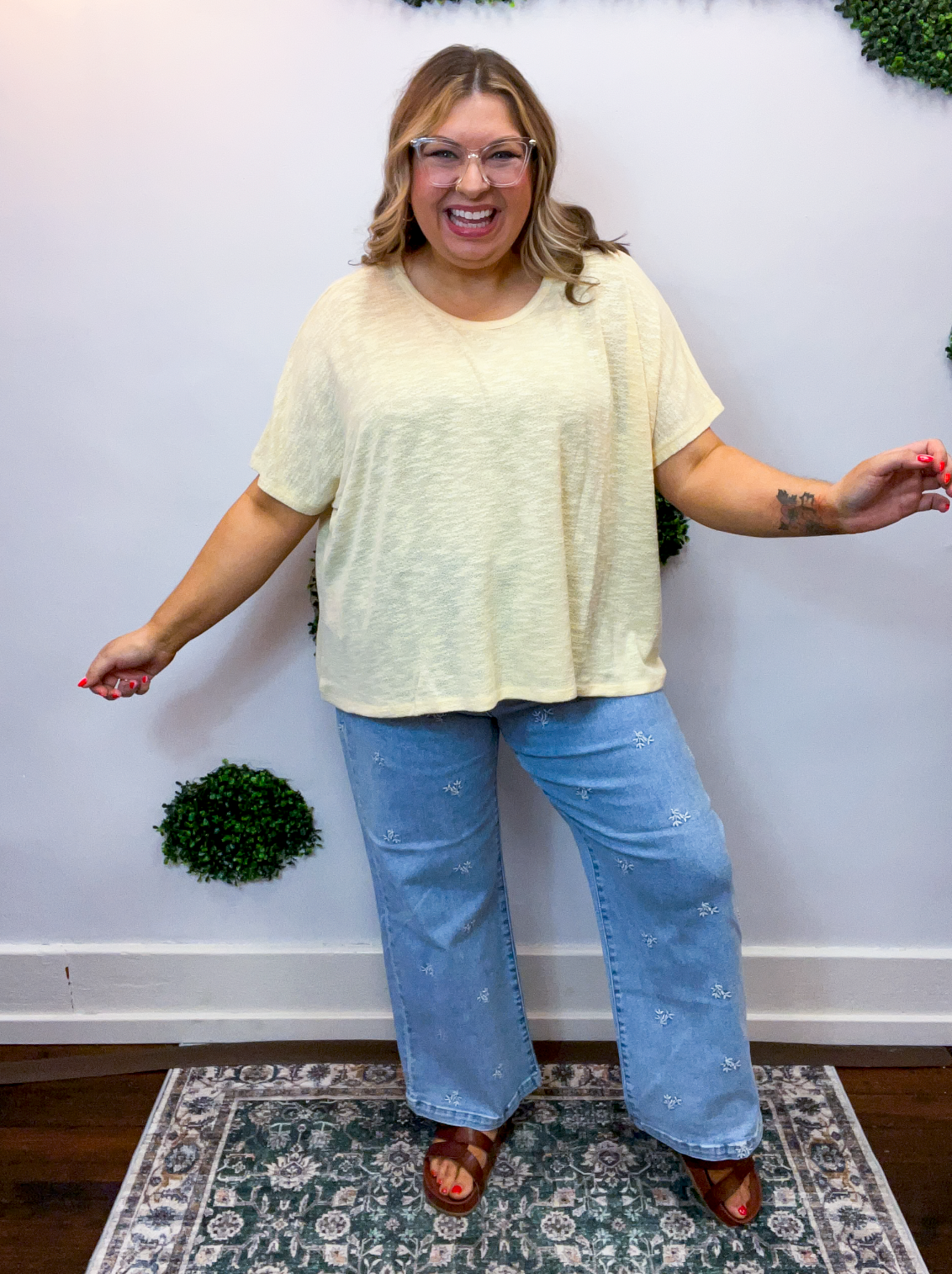 Featherlight Oversized Hacci Top in Butter Yellow