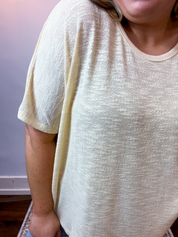 Featherlight Oversized Hacci Top in Butter Yellow