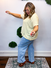 Featherlight Oversized Hacci Top in Butter Yellow