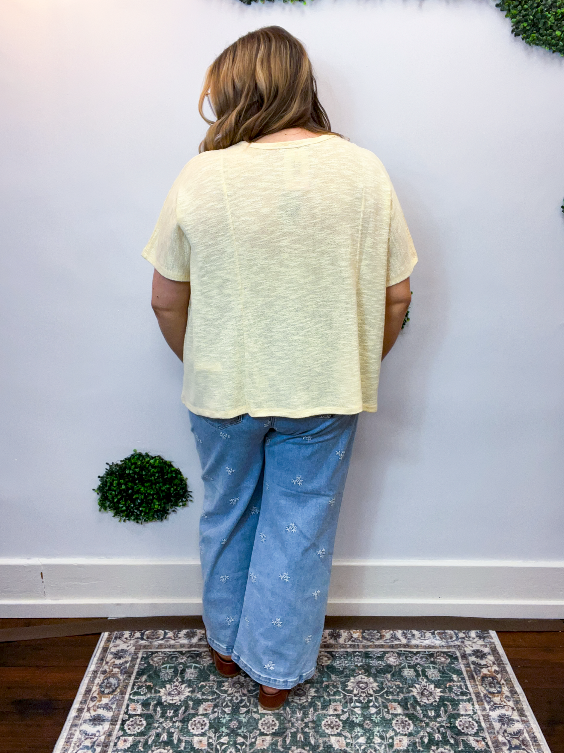 Featherlight Oversized Hacci Top in Butter Yellow