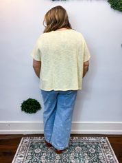 Featherlight Oversized Hacci Top in Butter Yellow