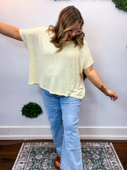 Featherlight Oversized Hacci Top in Butter Yellow