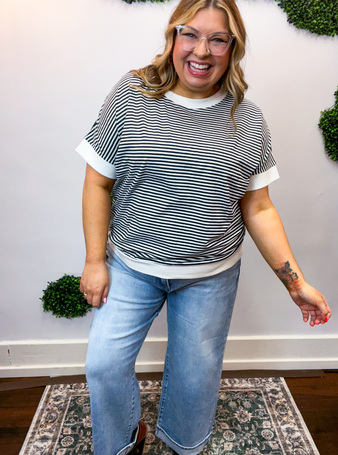 Easy Street Stripe Top in Black