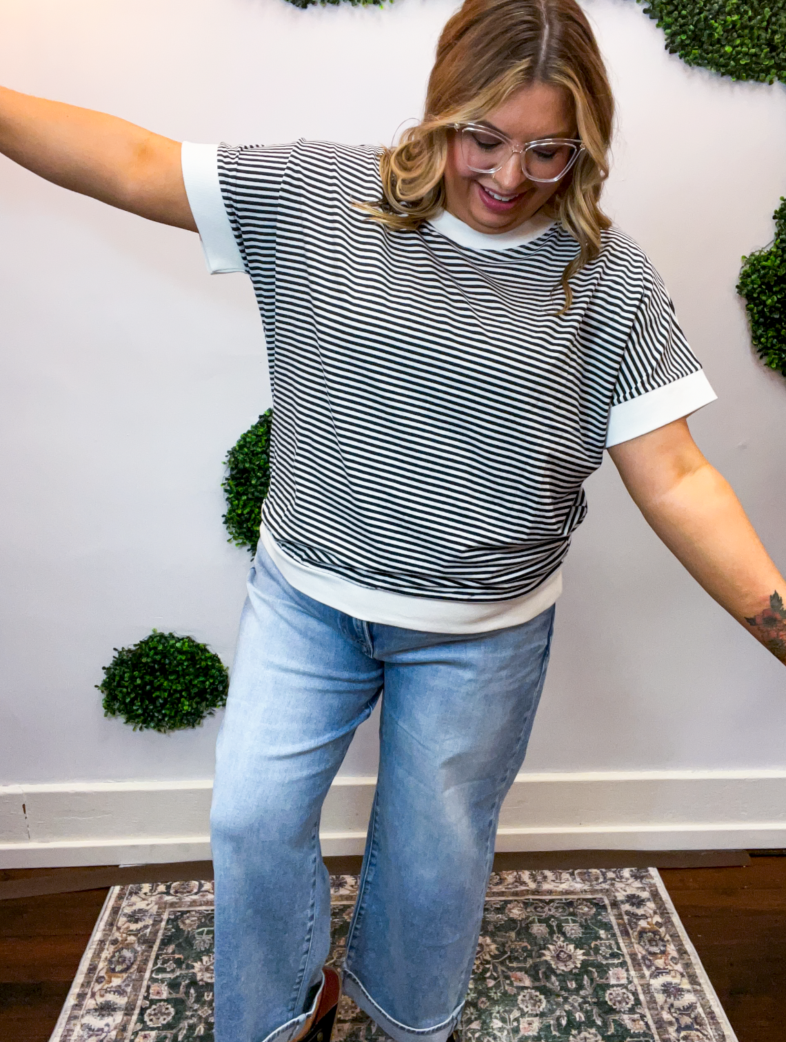 Easy Street Stripe Top in Black