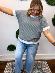 Easy Street Stripe Top in Black