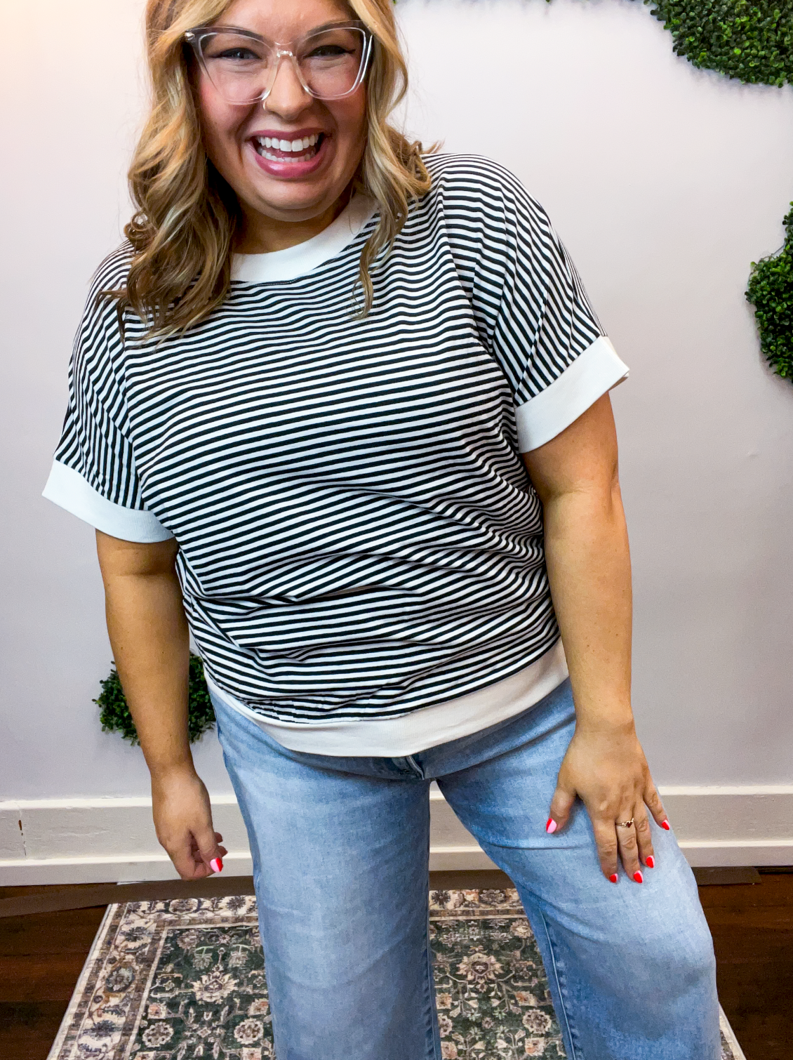 Easy Street Stripe Top in Black