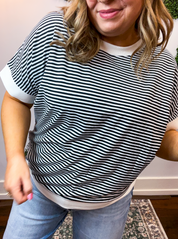 Easy Street Stripe Top in Black