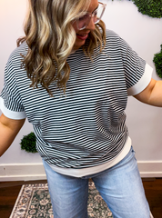 Easy Street Stripe Top in Black