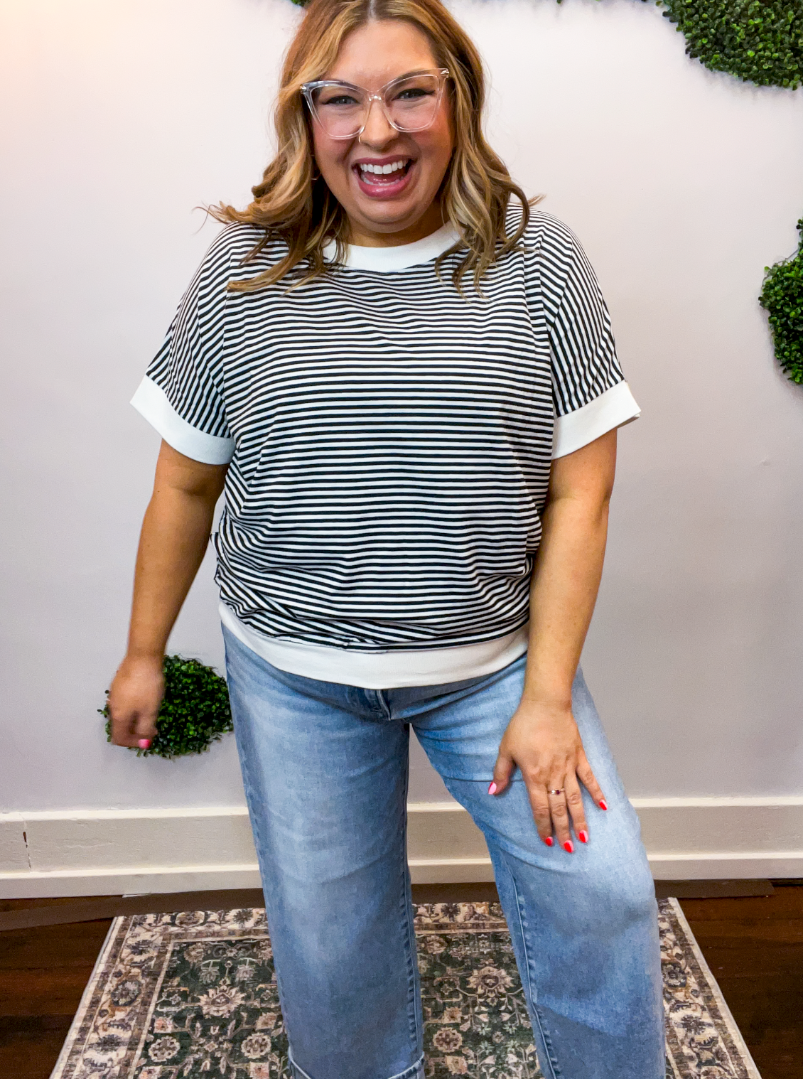 Easy Street Stripe Top in Black