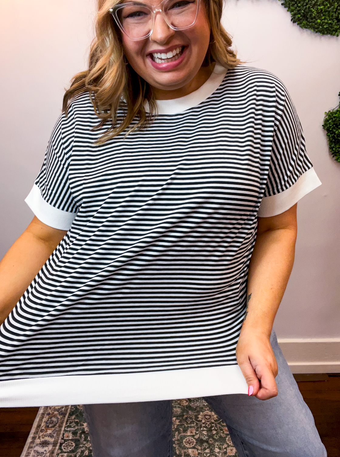 Easy Street Stripe Top in Black