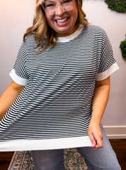 Easy Street Stripe Top in Black