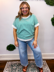 Easy Street Stripe Top in Kelly Green