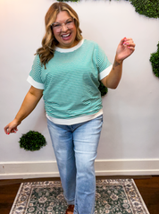 Easy Street Stripe Top in Kelly Green