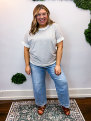 Easy Street Stripe Top in Heather Grey