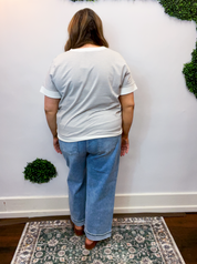 Easy Street Stripe Top in Heather Grey