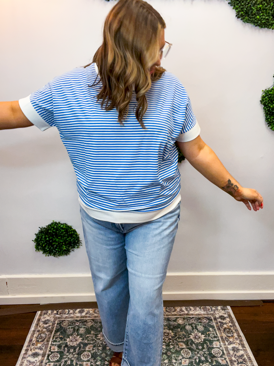 Easy Street Stripe Top in Ocean Blue