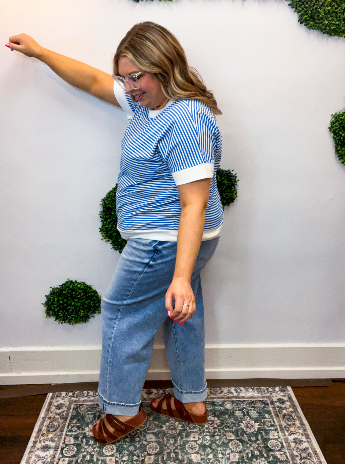 Easy Street Stripe Top in Ocean Blue