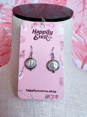 Organic Pearl Drop Earrings in Silver  *Final Sale*