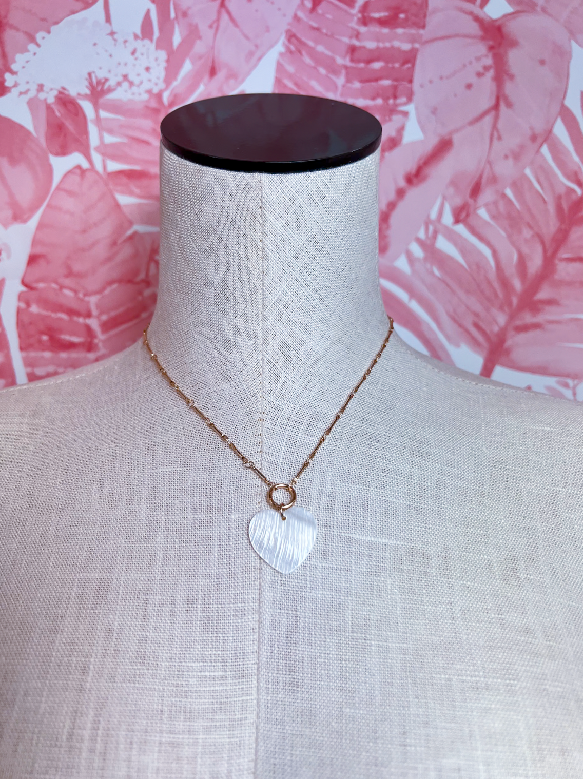 Mother of Pearl Heart Pendant Necklace *Final Sale*