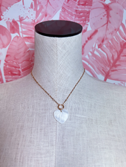 Mother of Pearl Heart Pendant Necklace *Final Sale*